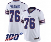 Youth Buffalo Bills #76 Jon Feliciano White Vapor Untouchable Limited Player 100th Season Football Jersey