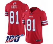 Youth Buffalo Bills #81 Tyler Kroft Limited Red Rush Vapor Untouchable 100th Season Football Jersey