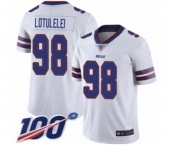 Youth Buffalo Bills #98 Star Lotulelei White Vapor Untouchable Limited Player 100th Season Football Jersey