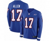 Youth Nike Buffalo Bills #17 Josh Allen Limited Royal Blue Therma Long Sleeve NFL Jersey