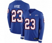 Youth Nike Buffalo Bills #23 Micah Hyde Limited Royal Blue Therma Long Sleeve NFL Jersey