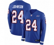 Youth Nike Buffalo Bills #24 Taron Johnson Limited Royal Blue Therma Long Sleeve NFL Jersey