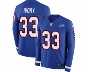 Youth Nike Buffalo Bills #33 Chris Ivory Limited Royal Blue Therma Long Sleeve NFL Jersey