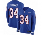Youth Nike Buffalo Bills #34 Thurman Thomas Limited Royal Blue Therma Long Sleeve NFL Jersey