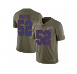 Youth Nike Buffalo Bills #52 Preston Brown Limited Olive 2017 Salute to Service NFL Jersey