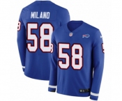 Youth Nike Buffalo Bills #58 Matt Milano Limited Royal Blue Therma Long Sleeve NFL Jersey