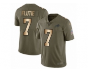Youth Nike Buffalo Bills #7 Doug Flutie Limited Olive Gold 2017 Salute to Service NFL Jersey
