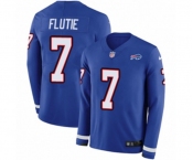 Youth Nike Buffalo Bills #7 Doug Flutie Limited Royal Blue Therma Long Sleeve NFL Jersey