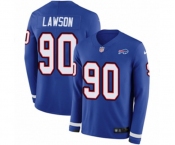 Youth Nike Buffalo Bills #90 Shaq Lawson Limited Royal Blue Therma Long Sleeve NFL Jersey