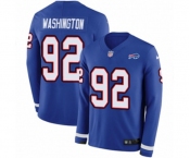 Youth Nike Buffalo Bills #92 Adolphus Washington Limited Royal Blue Therma Long Sleeve NFL Jersey
