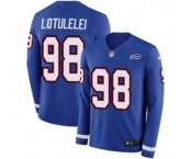 Youth Nike Buffalo Bills #98 Star Lotulelei Limited Royal Blue Therma Long Sleeve NFL Jersey