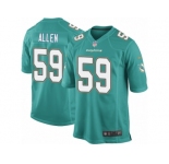 Men Nike Miami Dolphins #59 Chase Allen Game Aqua Green Team Color NFL Jersey