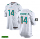 Men's Miami Dolphins #14 Sherfield Game White Team Color Football Jersey