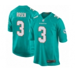 Men's Miami Dolphins #3 Josh Rosen Game Aqua Green Team Color Football Jersey