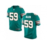 Men Nike Miami Dolphins #59 Chase Allen Elite Aqua Green Alternate NFL Jersey