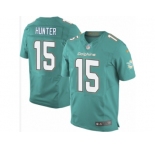 Men's Nike Miami Dolphins #15 Justin Hunter Elite Aqua Green Team Color NFL Jersey