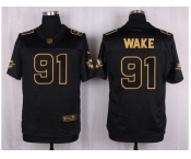 Nike Miami Dolphins #91 Cameron Wake Black Pro Line Gold Collection Jersey[Elite]