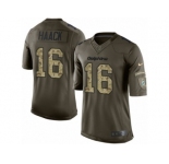 Men Nike Miami Dolphins #16 Matt Haack Limited Green Salute to Service NFL Jersey