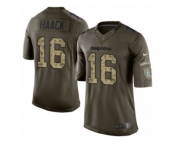 Men Nike Miami Dolphins #16 Matt Haack Limited Green Salute to Service NFL Jersey