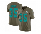 Men Nike Miami Dolphins #35 Walt Aikens Limited Olive 2017 Salute to Service NFL Jersey
