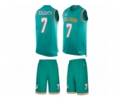 Men Nike Miami Dolphins #7 Brandon Doughty Limited Aqua Green Tank Top Suit NFL Jersey