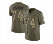 Men Nike Miami Dolphins #74 Jermon Bushrod Limited Olive Camo 2017 Salute to Service NFL Jersey