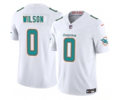 Men's Miami Dolphins #0 Zach Wilson White 2025 Draft F.U.S.E. Vapor Limited Football Stitched Jersey