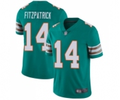 Men's Miami Dolphins #14 Ryan Fitzpatrick Aqua Green Alternate Vapor Untouchable Limited Player Football Jersey