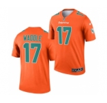 Men's Miami Dolphins #17 Jaylen Waddle Orange 2021 Inverted Legend Stitched Jersey