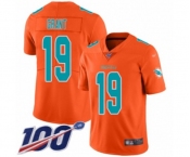 Men's Miami Dolphins #19 Jakeem Grant Limited Orange Inverted Legend 100th Season Football Jersey