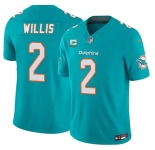Men's Miami Dolphins #2 Malik Willis Aqua 2026 F.U.S.E. 1-Star C Patch Vapor Limited Football Stitched Jersey