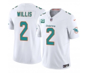 Men's Miami Dolphins #2 Malik Willis White 2026 F.U.S.E. 1-Star C Patch Vapor Limited Football Stitched Jersey