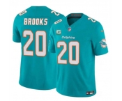 Men's Miami Dolphins #20 Jordyn Brooks Aqua 2025 F.U.S.E. With 1-Star C Patch Vapor Limited Football Stitched Jersey