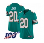 Men's Miami Dolphins #20 Reshad Jones Aqua Green Alternate Vapor Untouchable Limited Player 100th Season Football Jersey