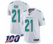 Men's Miami Dolphins #21 Eric Rowe White Vapor Untouchable Limited Player 100th Season Football Jersey