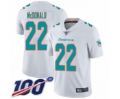 Men's Miami Dolphins #22 T.J. McDonald White Vapor Untouchable Limited Player 100th Season Football Jersey