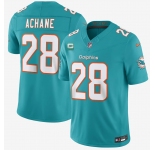 Men's Miami Dolphins #28 De'Von Achane Aqua 2026 F.U.S.E. 1-Star C Patch Vapor Limited Football Stitched Jersey