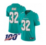 Men's Miami Dolphins #32 Kenyan Drake Aqua Green Team Color Vapor Untouchable Limited Player 100th Season Football Jersey