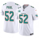 Men's Miami Dolphins #52 Patrick Paul White 2026 F.U.S.E. 1-Star C Patch Vapor Limited Football Stitched Jersey
