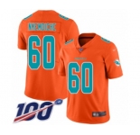Men's Miami Dolphins #60 Robert Nkemdiche Limited Orange Inverted Legend 100th Season Football Jersey