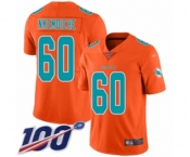 Men's Miami Dolphins #60 Robert Nkemdiche Limited Orange Inverted Legend 100th Season Football Jersey