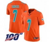 Men's Miami Dolphins #7 Jason Sanders Limited Orange Inverted Legend 100th Season Football Jersey