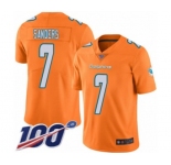 Men's Miami Dolphins #7 Jason Sanders Limited Orange Rush Vapor Untouchable 100th Season Football Jersey