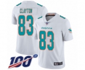 Men's Miami Dolphins #83 Mark Clayton White Vapor Untouchable Limited Player 100th Season Football Jersey