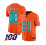 Men's Miami Dolphins #88 Mike Gesicki Limited Orange Inverted Legend 100th Season Football Jersey