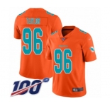 Men's Miami Dolphins #96 Vincent Taylor Limited Orange Inverted Legend 100th Season Football Jersey