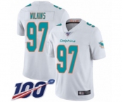 Men's Miami Dolphins #97 Christian Wilkins White Vapor Untouchable Limited Player 100th Season Football Jersey