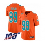 Men's Miami Dolphins #99 Jason Taylor Limited Orange Inverted Legend 100th Season Football Jersey