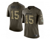 Men's Nike Miami Dolphins #15 Justin Hunter Limited Green Salute to Service NFL Jersey