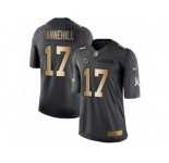 Men's Nike Miami Dolphins #17 Ryan Tannehill Limited Black Gold Salute to Service NFL Jersey